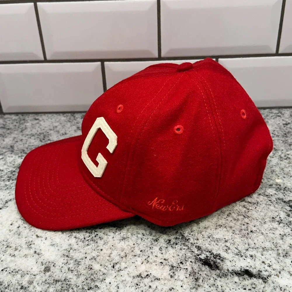 Fear of God Mens OSFM 9FORTY Strapback Hat Red FG‎ Logo Wool Blend Streetwear
